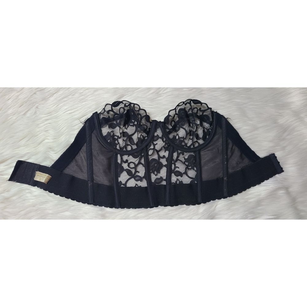 🔴SOLD🔴Vintage Victoria's Secret Gold Label Black Lace Bustier, 34C - Picture 7 of 14